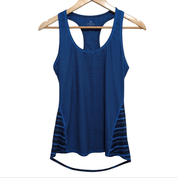 Athleta Striped Royal blue and Navy Blue Striped Racerback Tank Top size XS - Picture 1 of 7